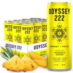 Odyssey 222 - Bebida energética para antes del entrenamiento, 222 mg de cafeína, bebidas energéticas empaque 12 unidades